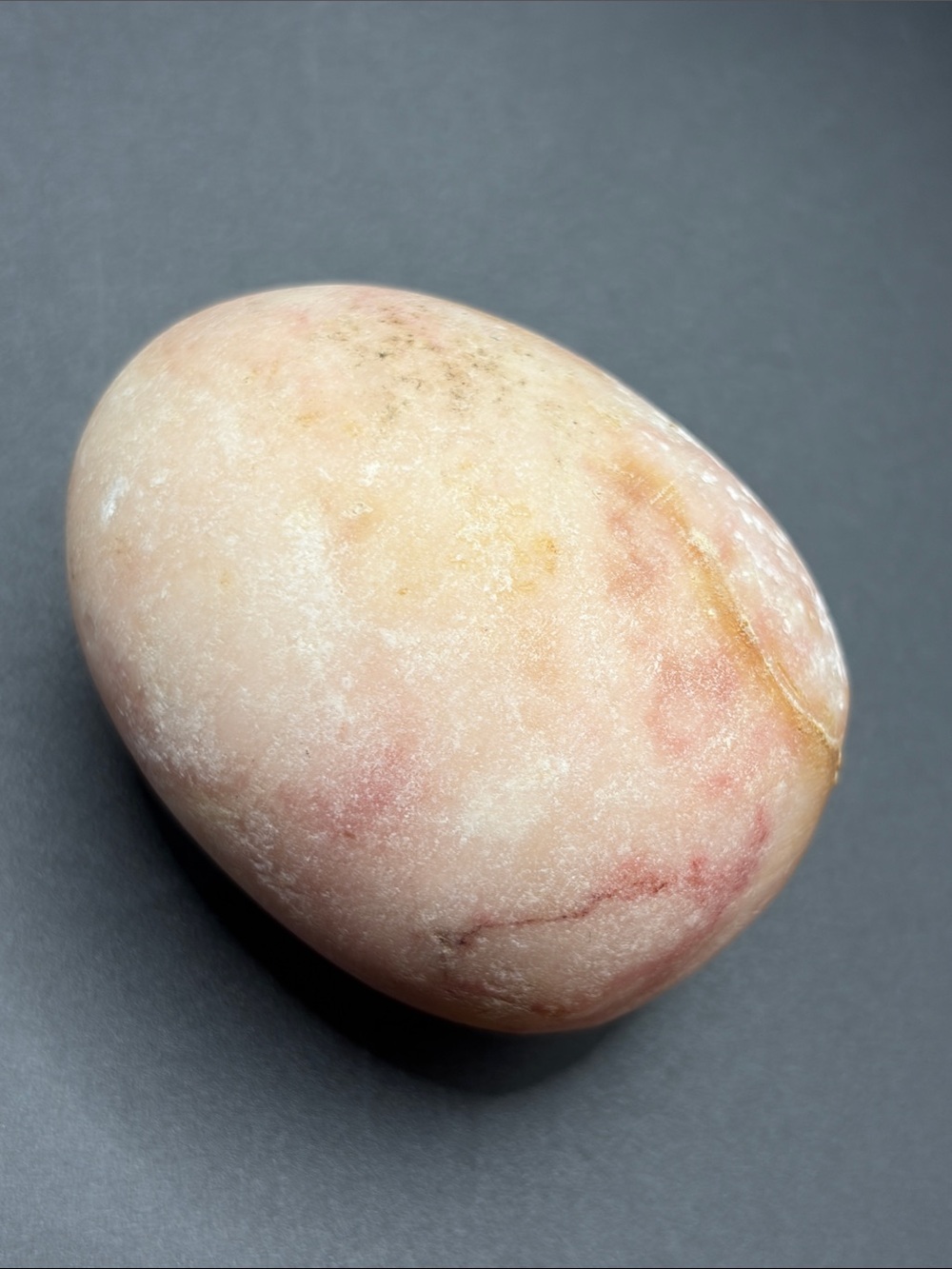 Pink Genuine Alabaster Stone Egg Home Decor Decorative Object Collectible